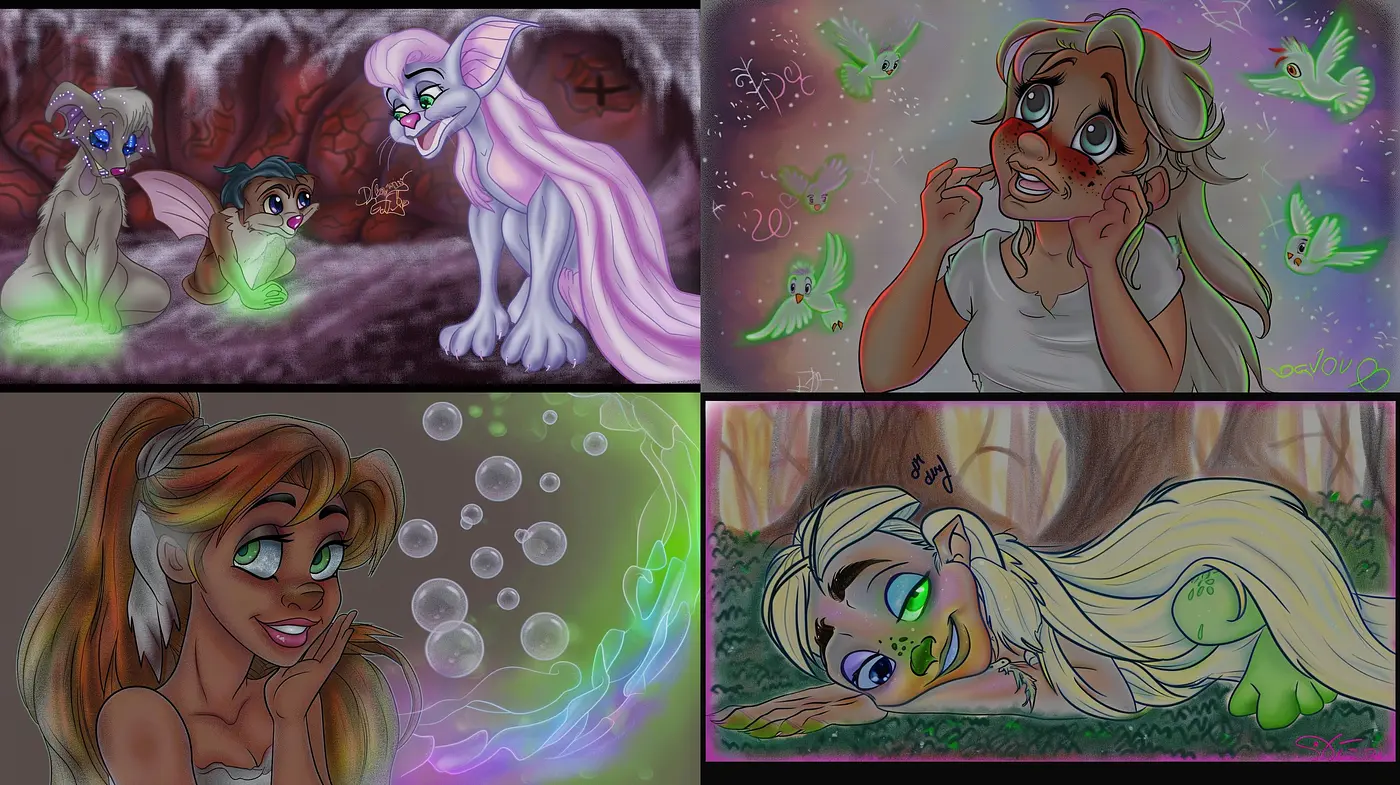 Enigmatic Luminosity: A Study of Vivid Colors and Ethereal Glow in Stylized Portraiture - Midjourney sref style