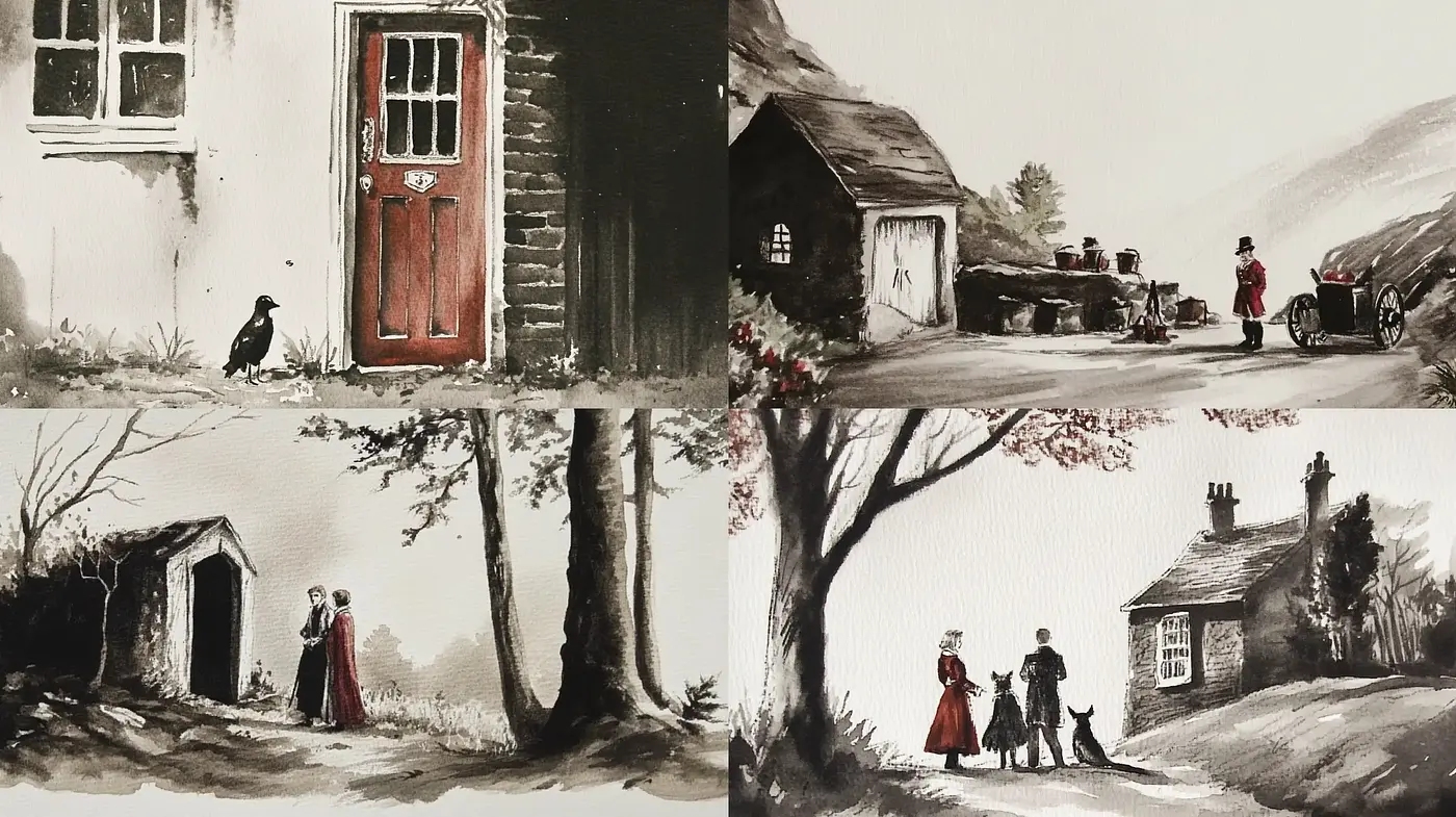 Monochromatic Whispers of a Bygone Era - Midjourney sref style