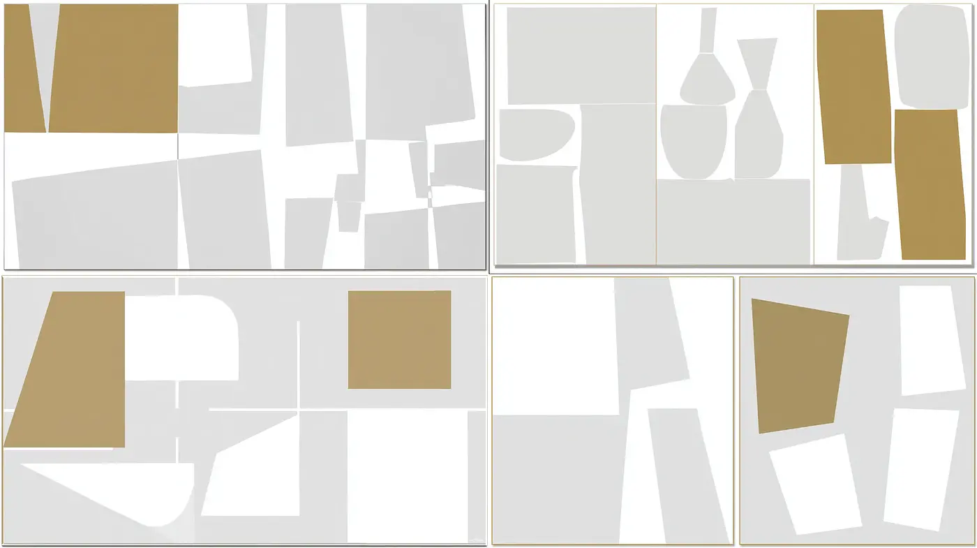 Geometric Minimalist Composition with Monochromatic Undertones - Midjourney sref style