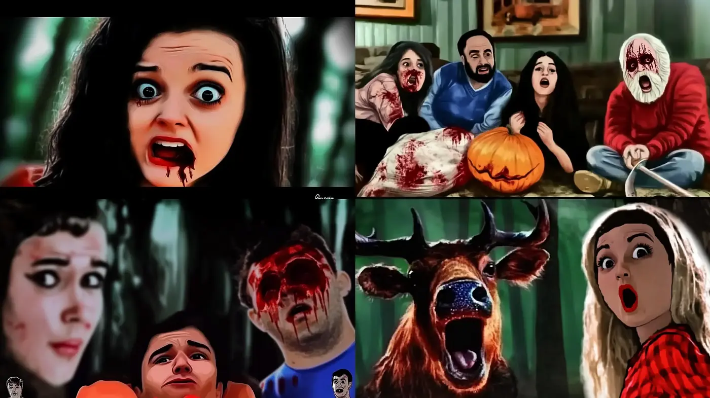 Expressionist Horror Fusion with a Contemporary Digital Twist - Midjourney sref style