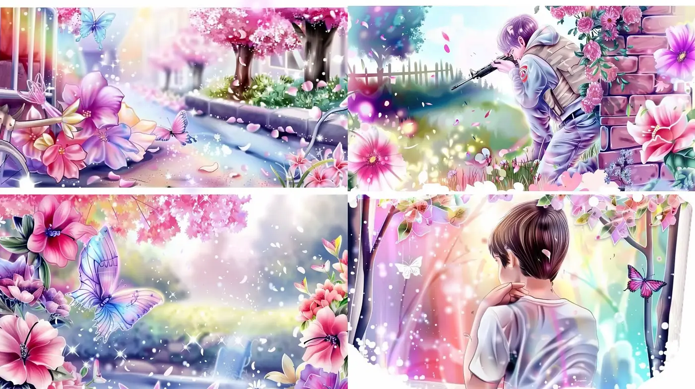 Enchanted Chromatic Garden: A Synthesis of Vivid Hues and Dreamlike Atmosphere - Midjourney sref style