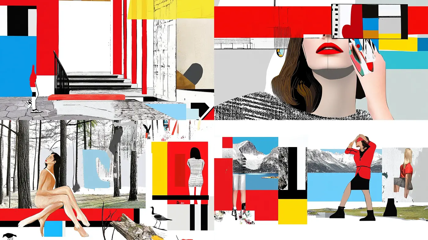 Fragmented Geometric Abstraction in Vivid Hues - Midjourney sref style