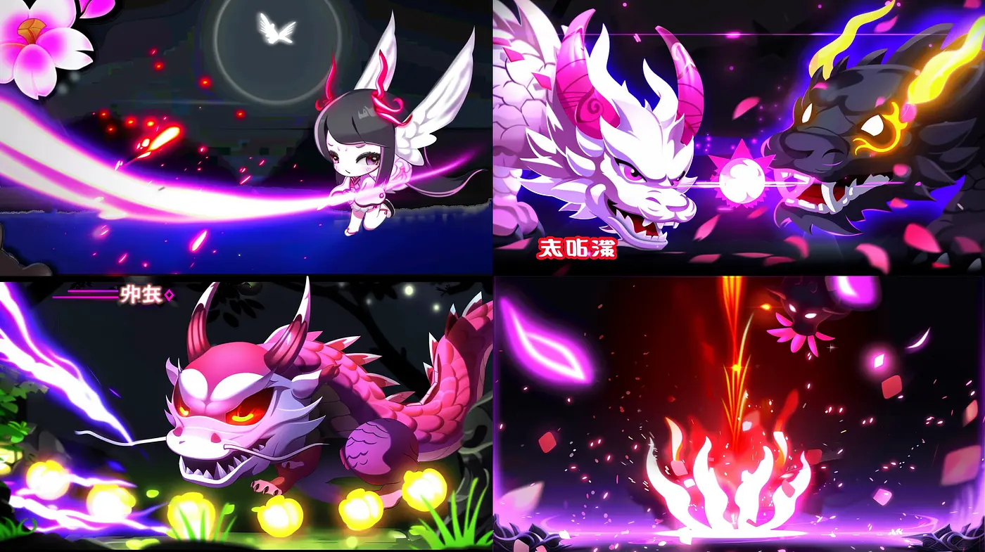 Vibrant Anime-Inspired Fantasia: A Study in Neon and Dynamic Motion - Midjourney sref style