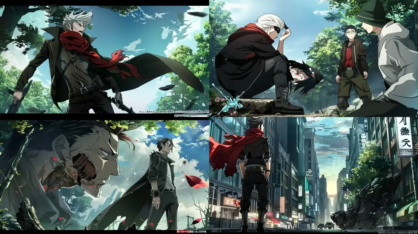 Dynamic Anime-Inspired Vignettes with Intense Colors and Dramatic Lighting - Midjourney sref style