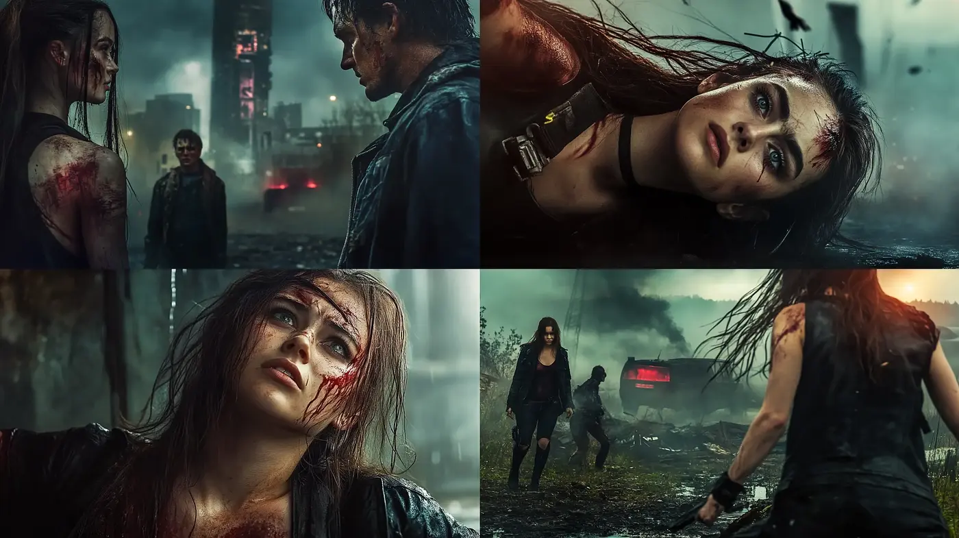 Gritty Cinematic Post-Apocalyptic Visualization - Midjourney sref style
