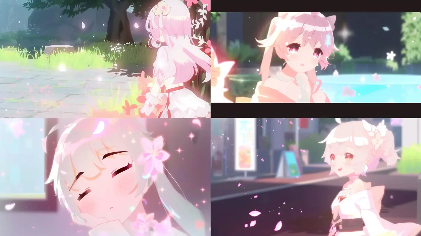 Ethereal Glow and Pink-Hued Luminance of Whimsical Anime - Midjourney sref style