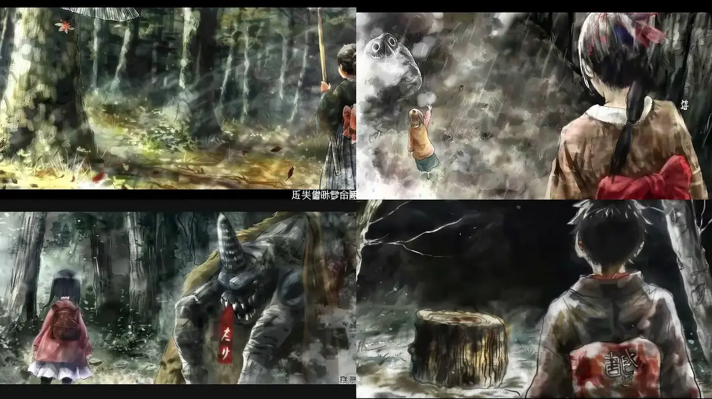 Mysterious and evocative watercolor fantasy landscape with a hint of traditional storytelling - Midjourney sref style