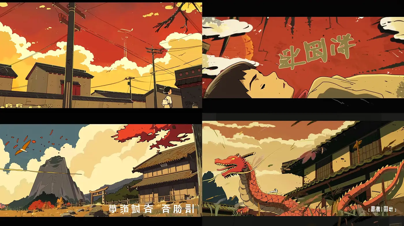 Dusky East Asian Nostalgia in Contemporary Anime-Inspired Art - Midjourney sref style