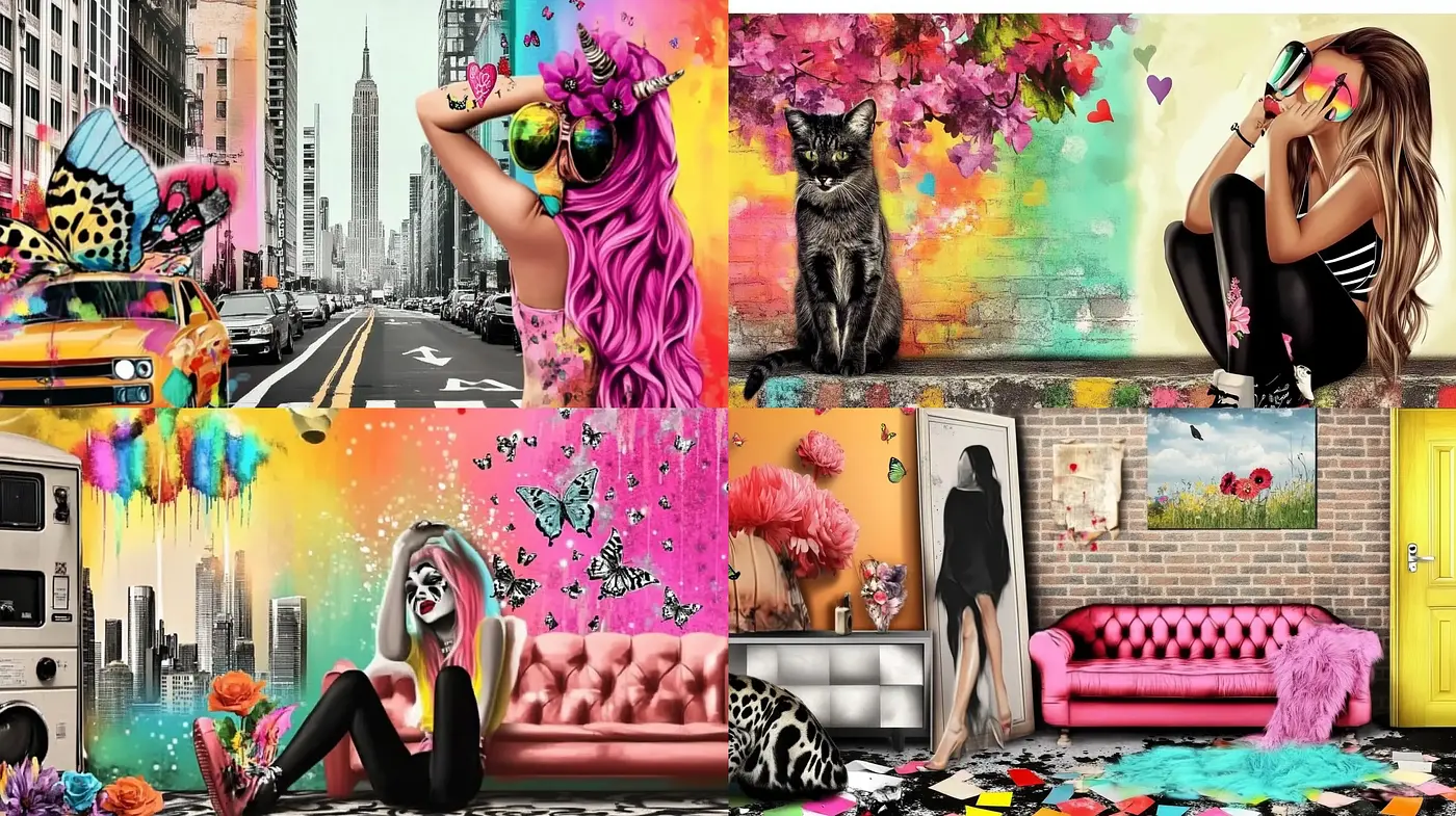 Eclectic Fusion of Pop Surrealism with a Whimsical Urban Twist - Midjourney sref style