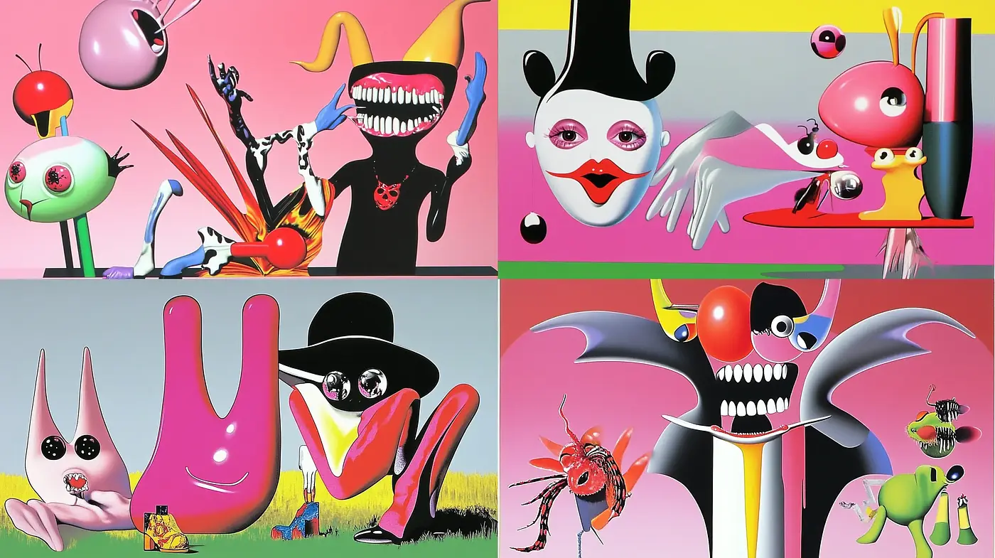 Surreal Pop Extravaganza: An Exploration in Whimsical Vibrancy - Midjourney sref style