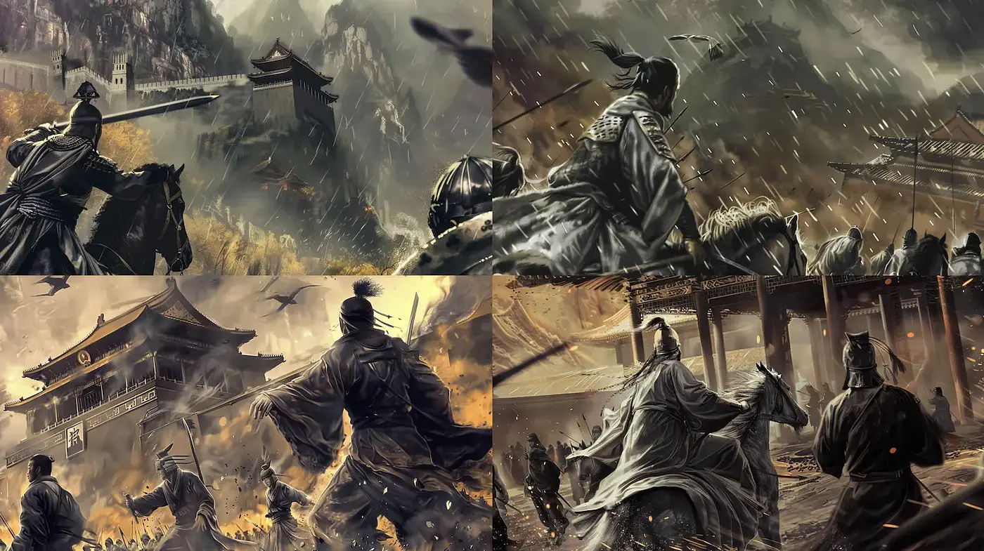 Dynamic and Epic Historical Scenes with Dramatic Atmosphere - Midjourney sref style