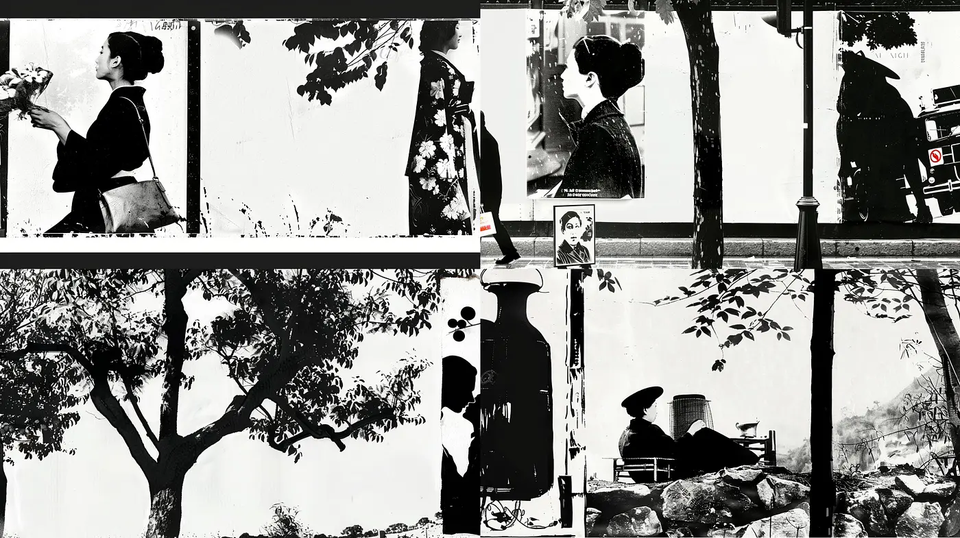 Monochromatic Elegance: A Study in Grayscale Textures and Vintage Photography - Midjourney sref style