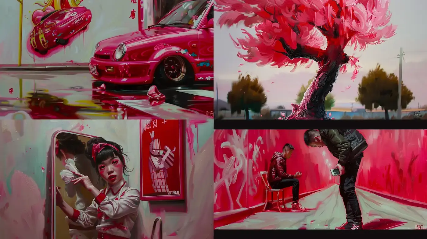 Vibrant and Contemporary Urban Surrealism with a Nostalgic Twist - Midjourney sref style