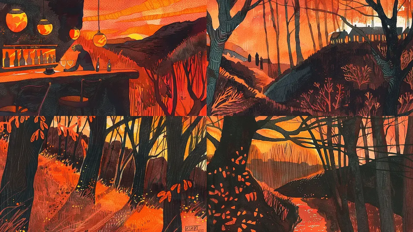 Visually Captivating Autumnal Aesthetic with Expressive Use of Color - Midjourney sref style