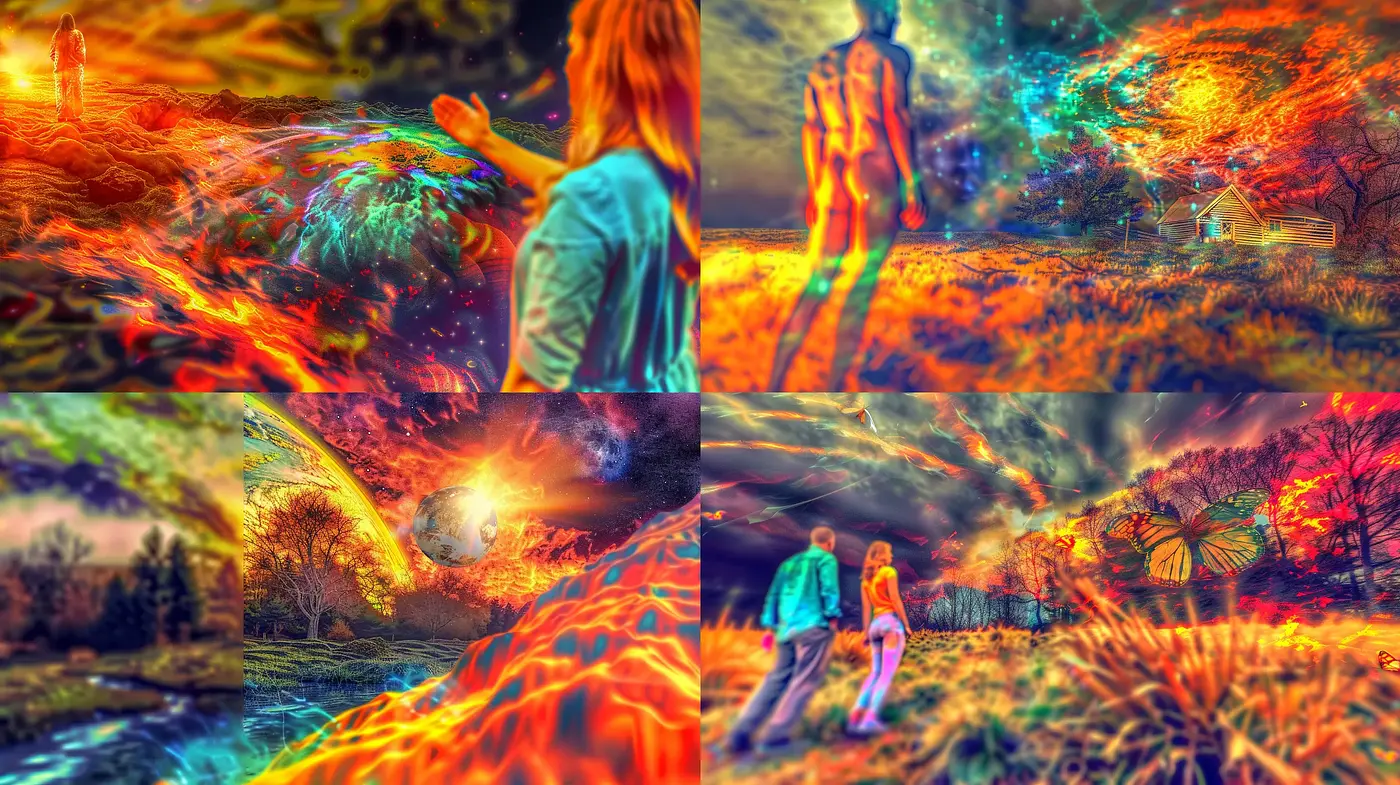 Vibrant Dreamscape Fusion - Midjourney sref style