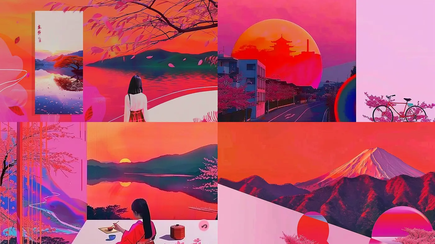 Surreal Magenta Dreamscape: A Synthesis of Bold Color and Dreamlike Imagery - Midjourney sref style