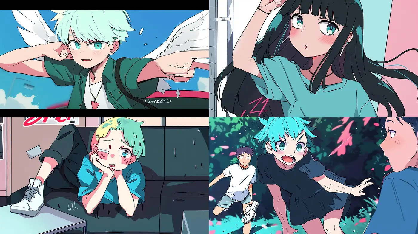 Vibrant Anime-Inspired Illustrative Collection with Ethereal Undertones - Midjourney sref style