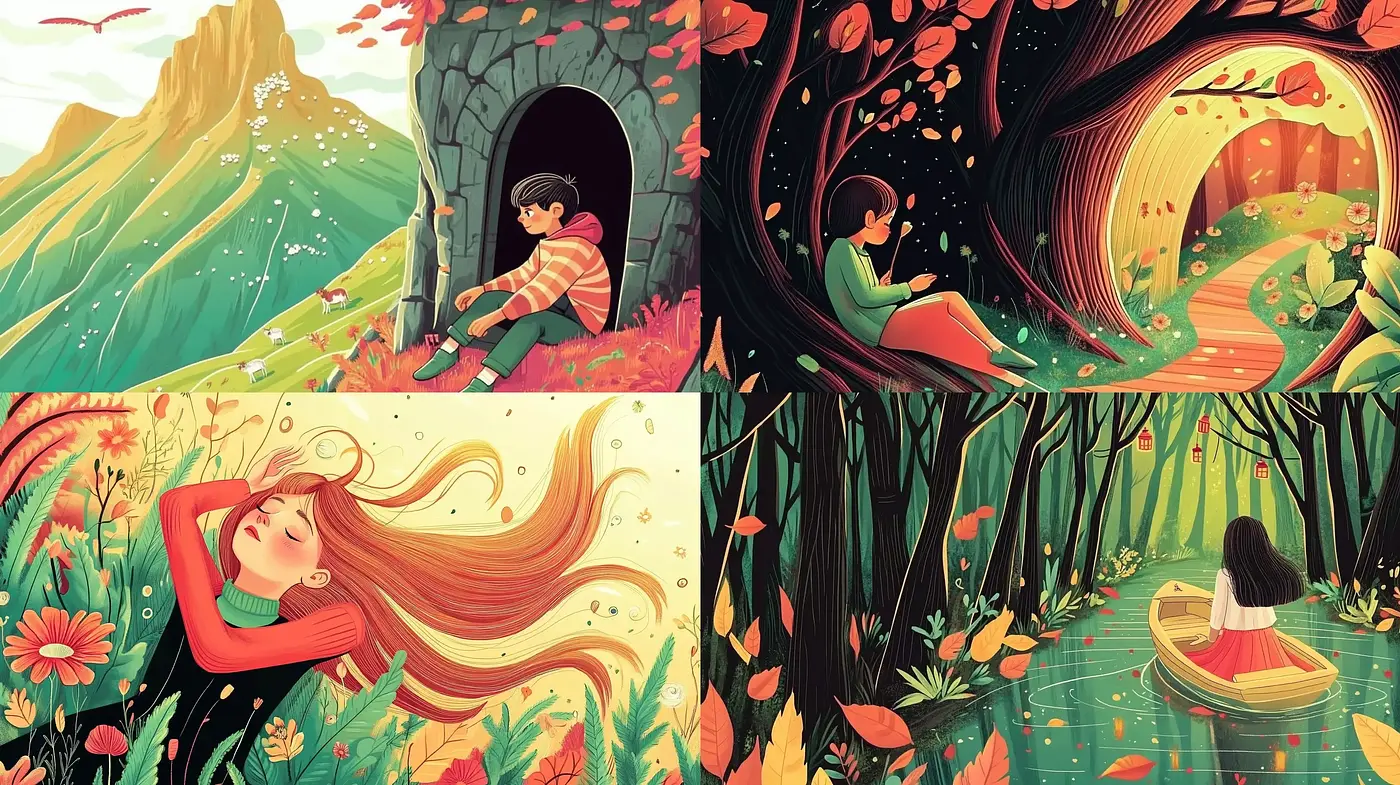 Whimsical Autumn Serenade: A Harmonious Blend of Warm Hues and Nature-Inspired Imagery - Midjourney sref style