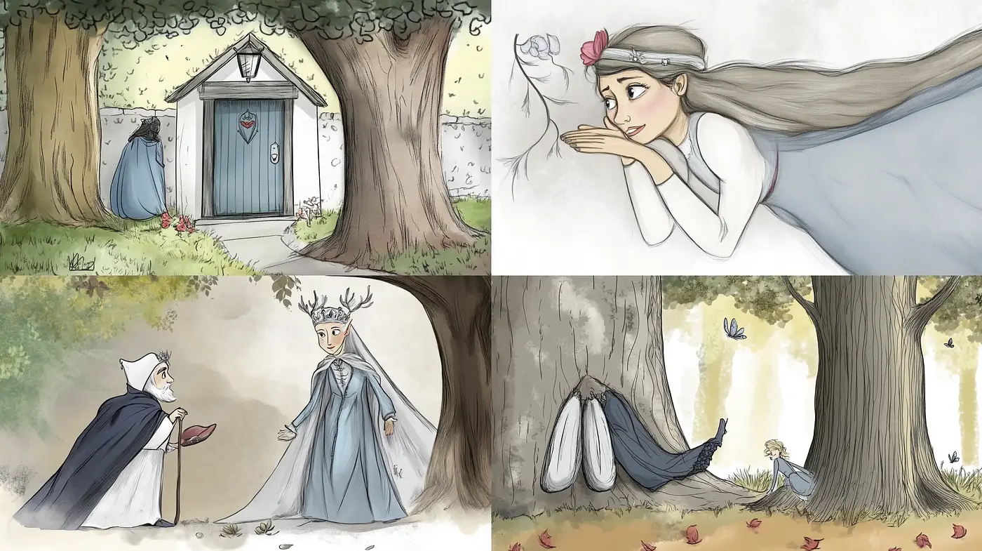 Whimsical Storybook Illustration Style with Pastel Hues and Scratchboard Textures - Midjourney sref style
