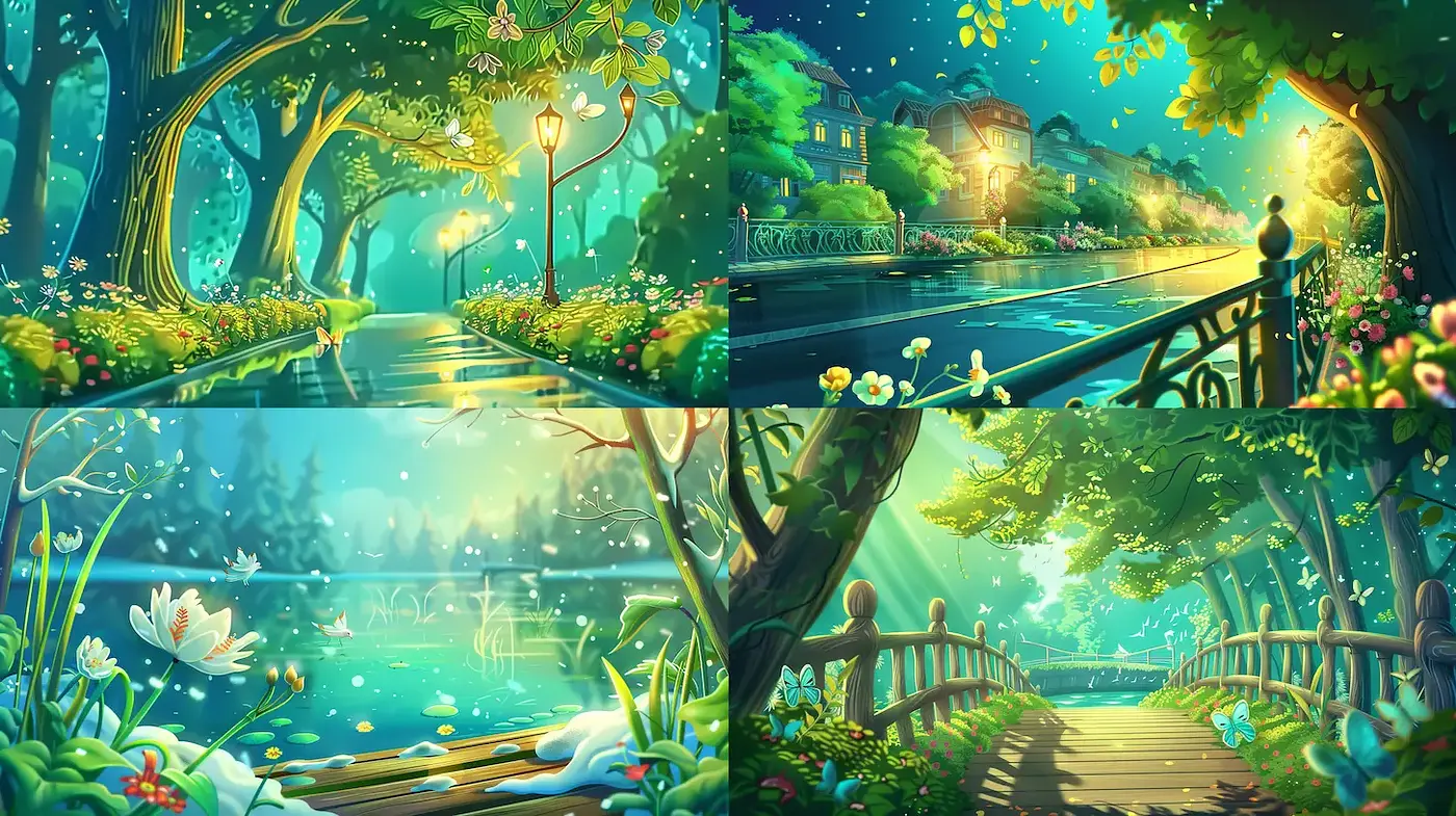 Enchanting and Luminous Fantasy Landscapes with a Dreamlike Quality - Midjourney sref style