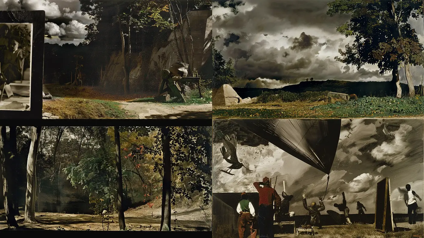 Subtle Hues of Solitude in Romantic Countryscapes - Midjourney sref style