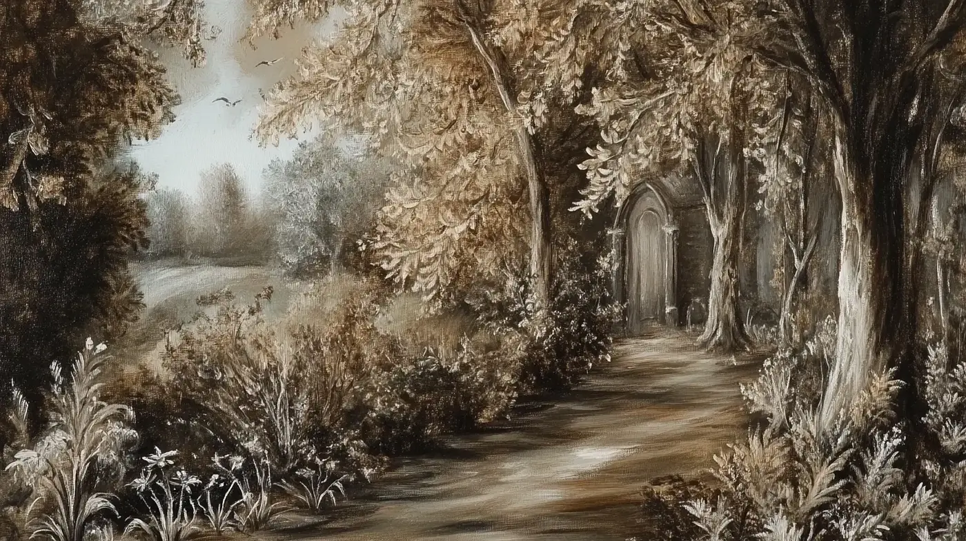 Sepia-Toned Pastoral Elegance: A Homage to Classical Landscape Artistry - Midjourney sref style