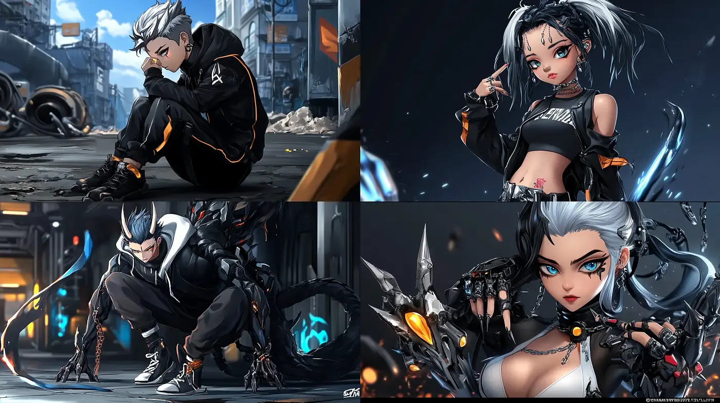 Futuristic Cyberpunk Vision with Vibrant Anime Infusion - Midjourney sref style