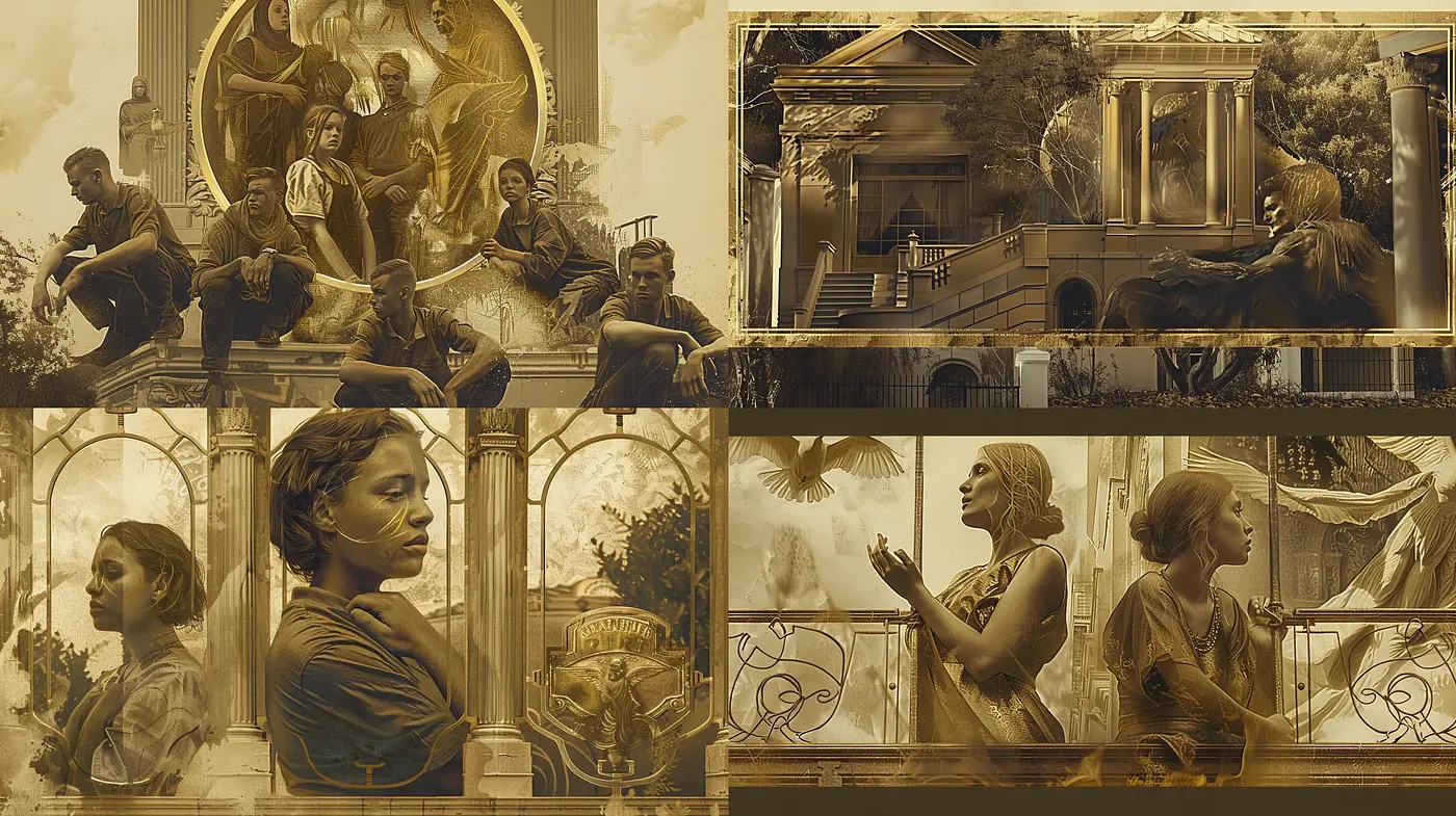 Sepia-Toned Narrative Visualization with Historical Overtones - Midjourney sref style