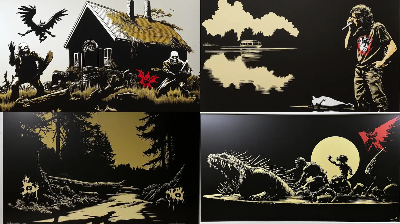 Stark Contrast and Surreal Silhouettes - Midjourney sref style