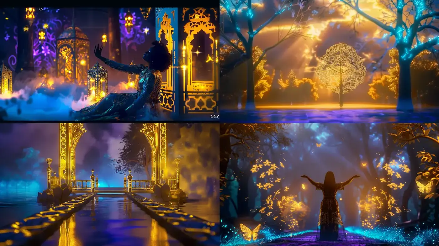 Enchanted Digital Realism with ethereal elements - Midjourney sref style
