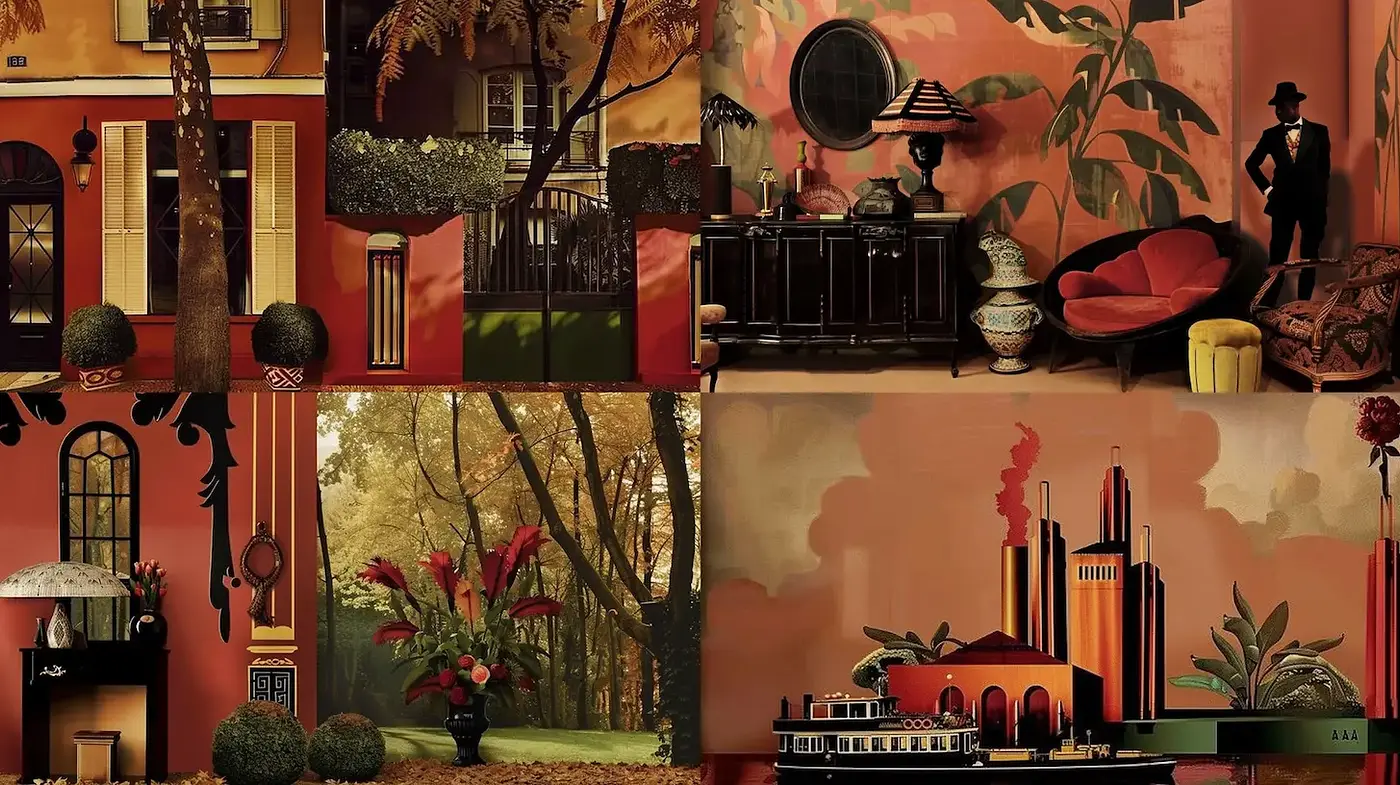 Elegant and Harmonious Composition with Art Deco Influence - Midjourney sref style