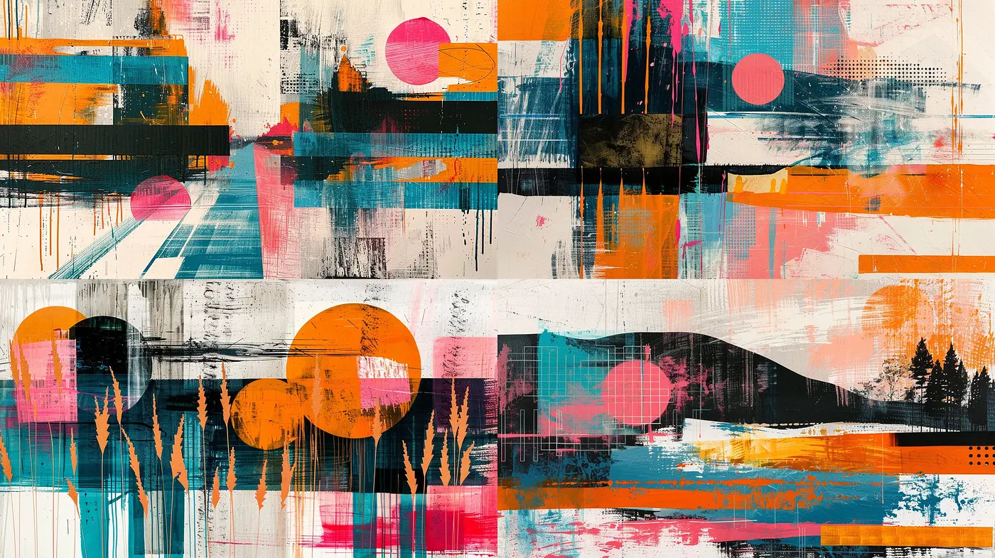 Abstract Synchronicity of Vivid Hues and Expressive Textures - Midjourney sref style