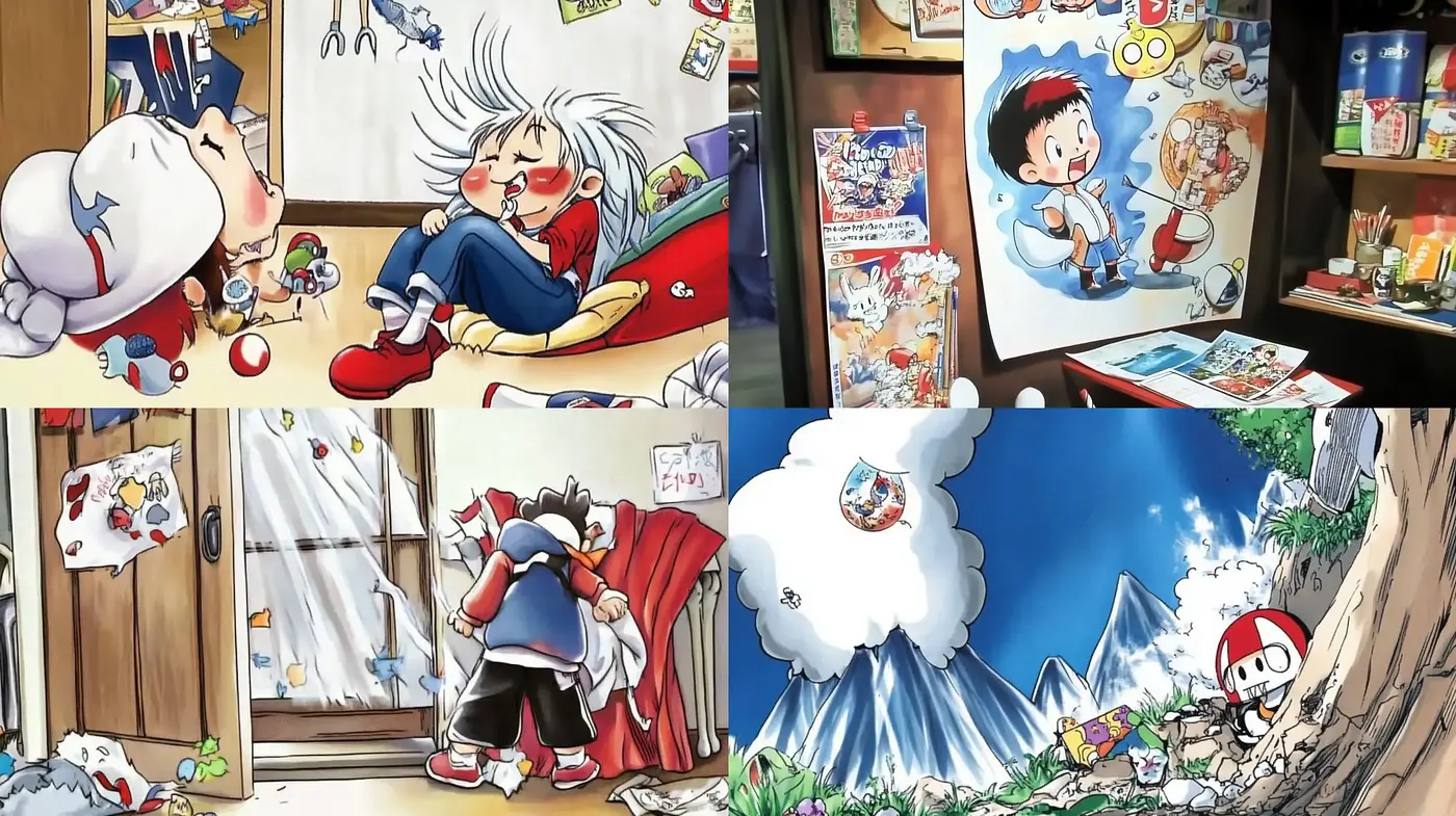 Whimsical Manga-Inspired Escapades with a Rich, Saturated Palette - Midjourney sref style