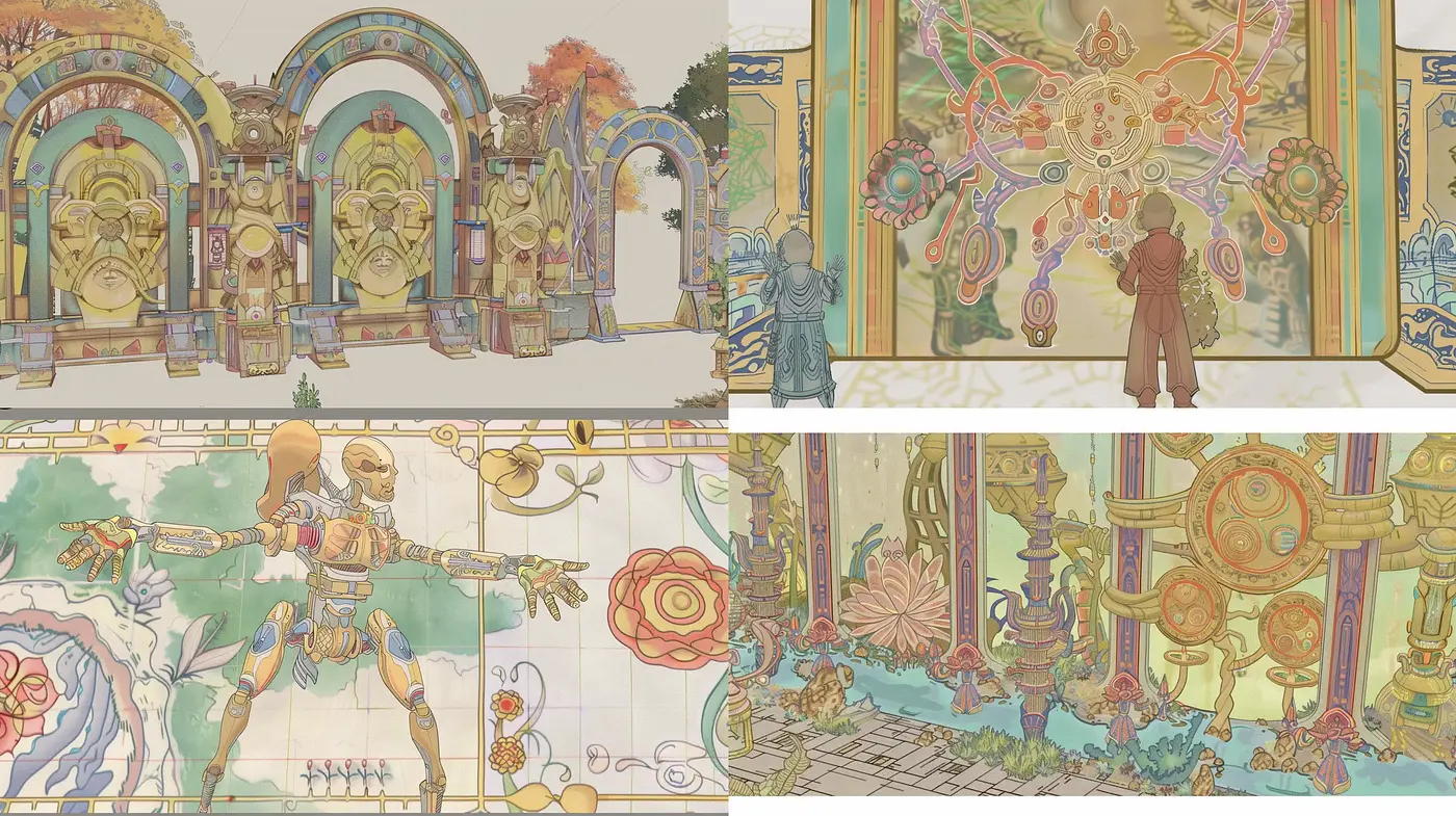 Ethereal Art Nouveau Fusion with Mythical Overtones - Midjourney sref style