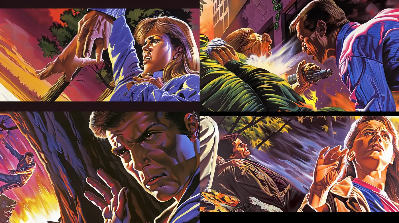 Dynamic Sequential Art Style with Vibrant Overtones - Midjourney sref style