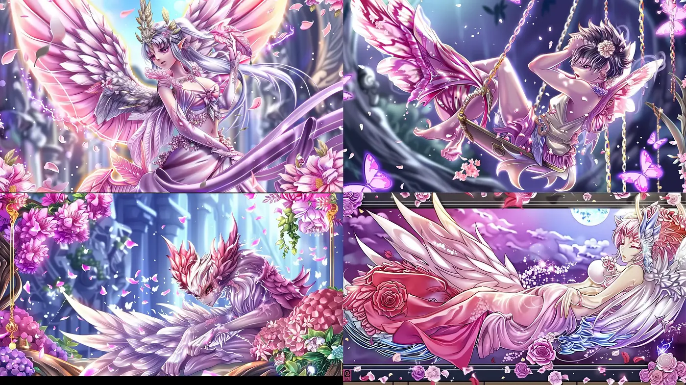 Ethereal Anime-Inspired Fantasy Dreamscapes - Midjourney sref style