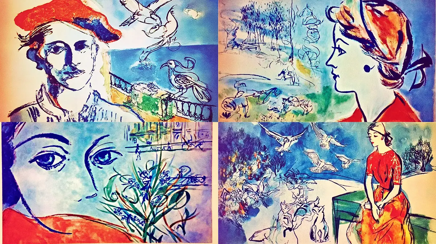 Expressionist Art with a Playful Touch, Combining Figurative and Abstract Elements - Midjourney sref style