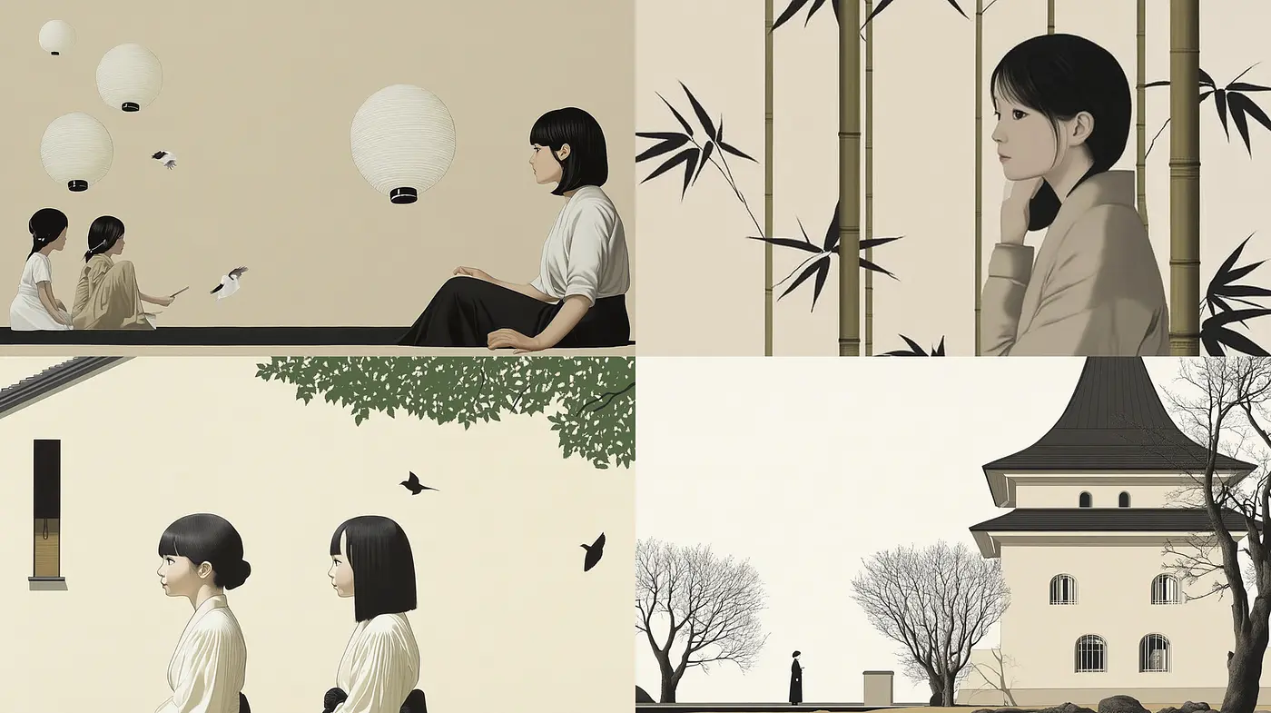 Aesthetic Serenity: An Exploration of Minimalist Elements and Cultural Influences - Midjourney sref style