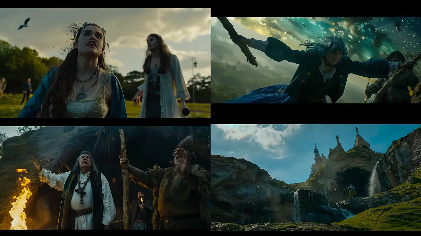 Epic Cinematic Fantasy with Dynamic Lighting and Vivid Landscapes - Midjourney sref style