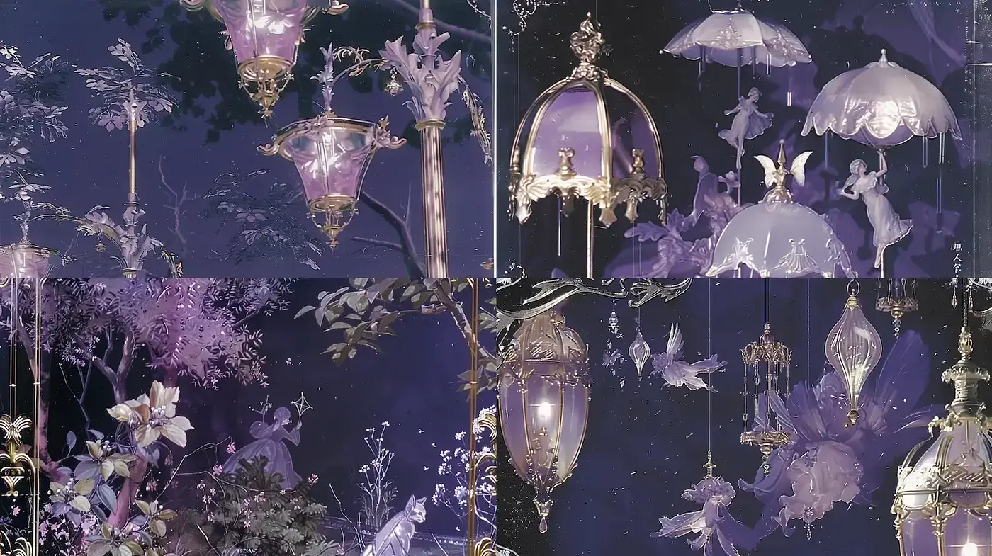 Dreamlike Enchantment with Ethereal Light Elements and Floral Accents - Midjourney sref style