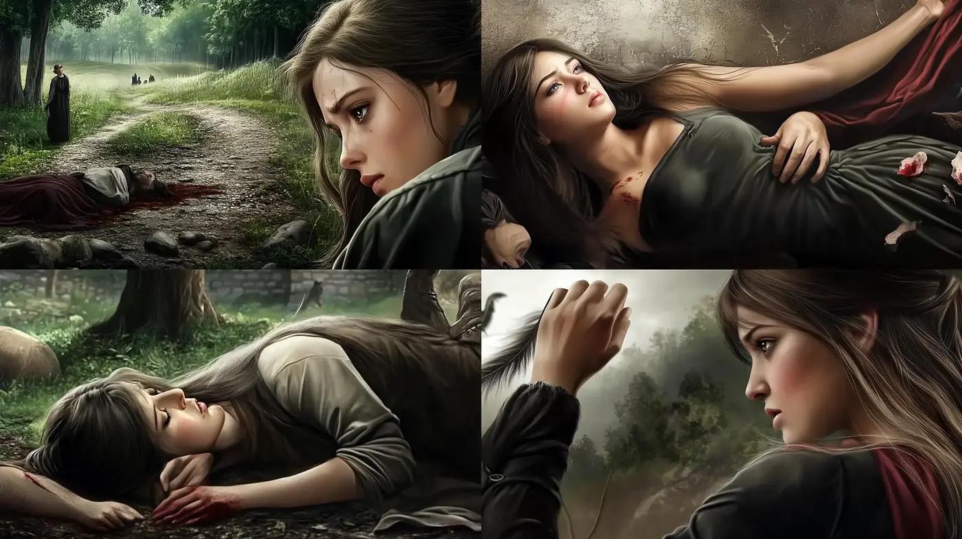 Elegaic Renaissance Reverie: A Somber Fusion of Classical Portraiture and Dreamlike Storytelling - Midjourney sref style