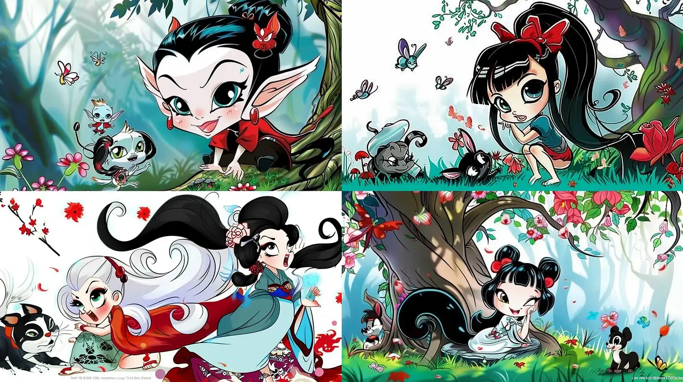 Enchanted Whimsical Expressions of Animated Fancy - Midjourney sref style