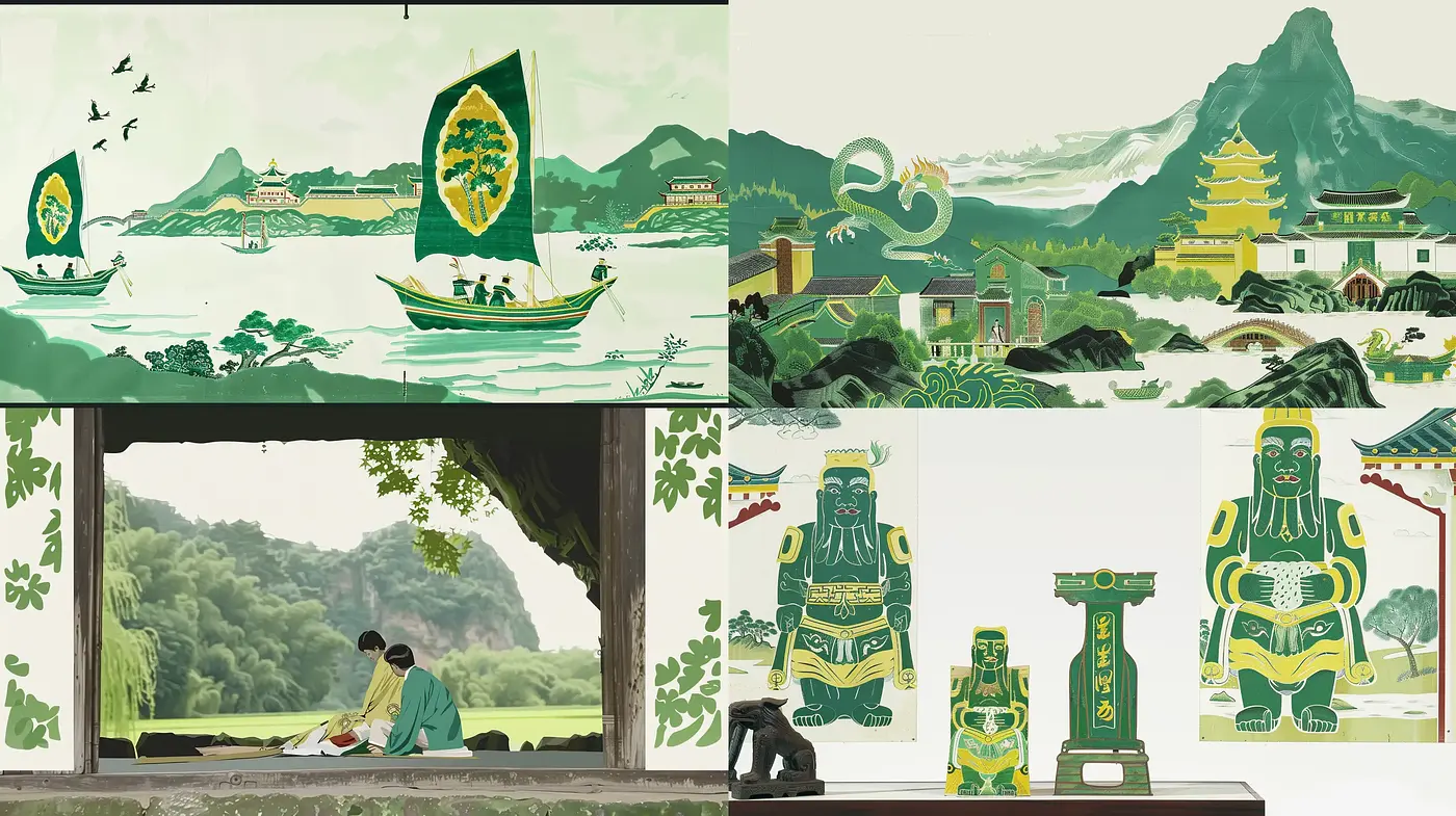 Serene Edo-Inspired Digital Vistas: A Homage to Traditional Japanese Art - Midjourney sref style