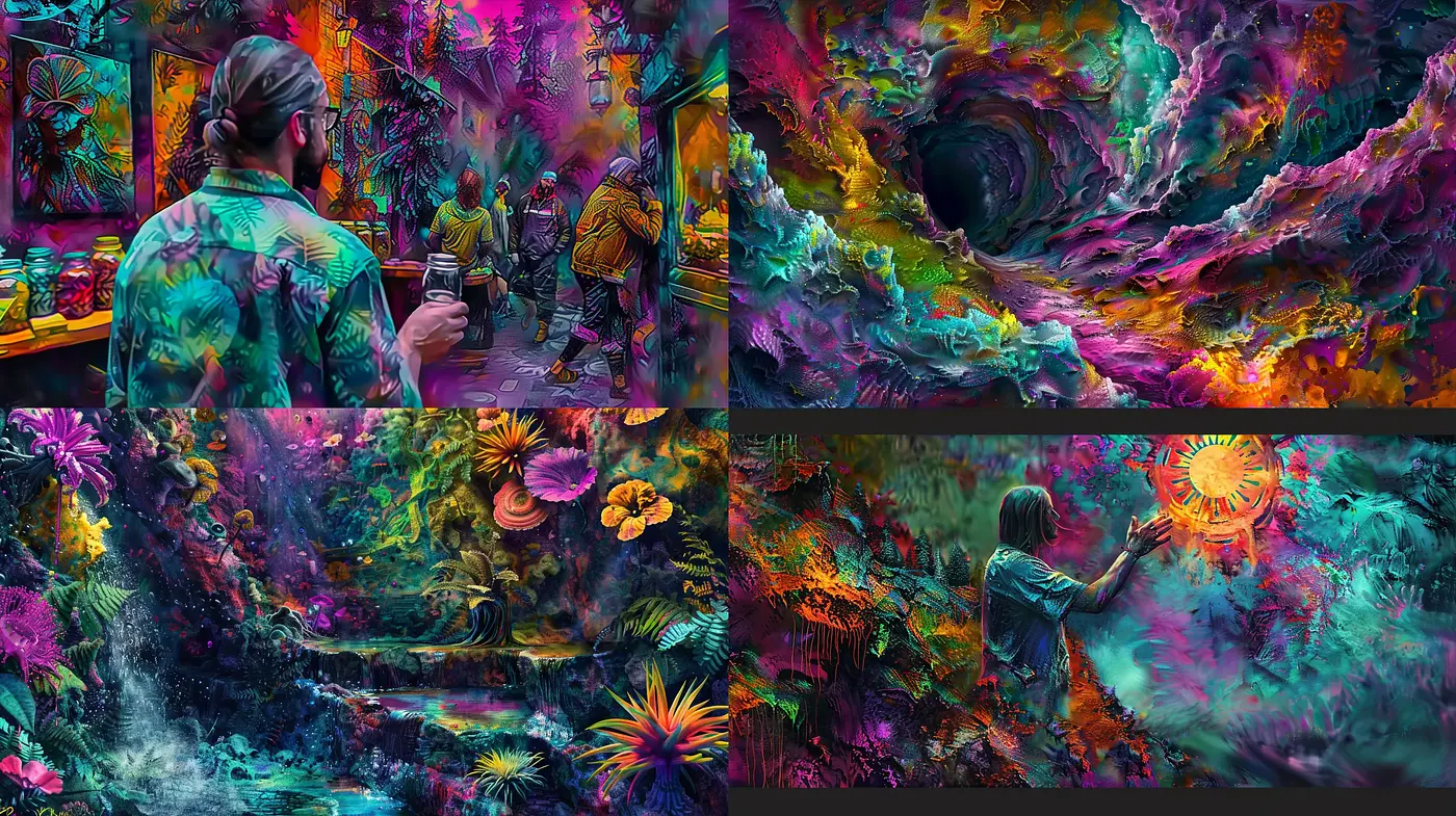 Psychedelic Dreamscape Fusion - Midjourney sref style