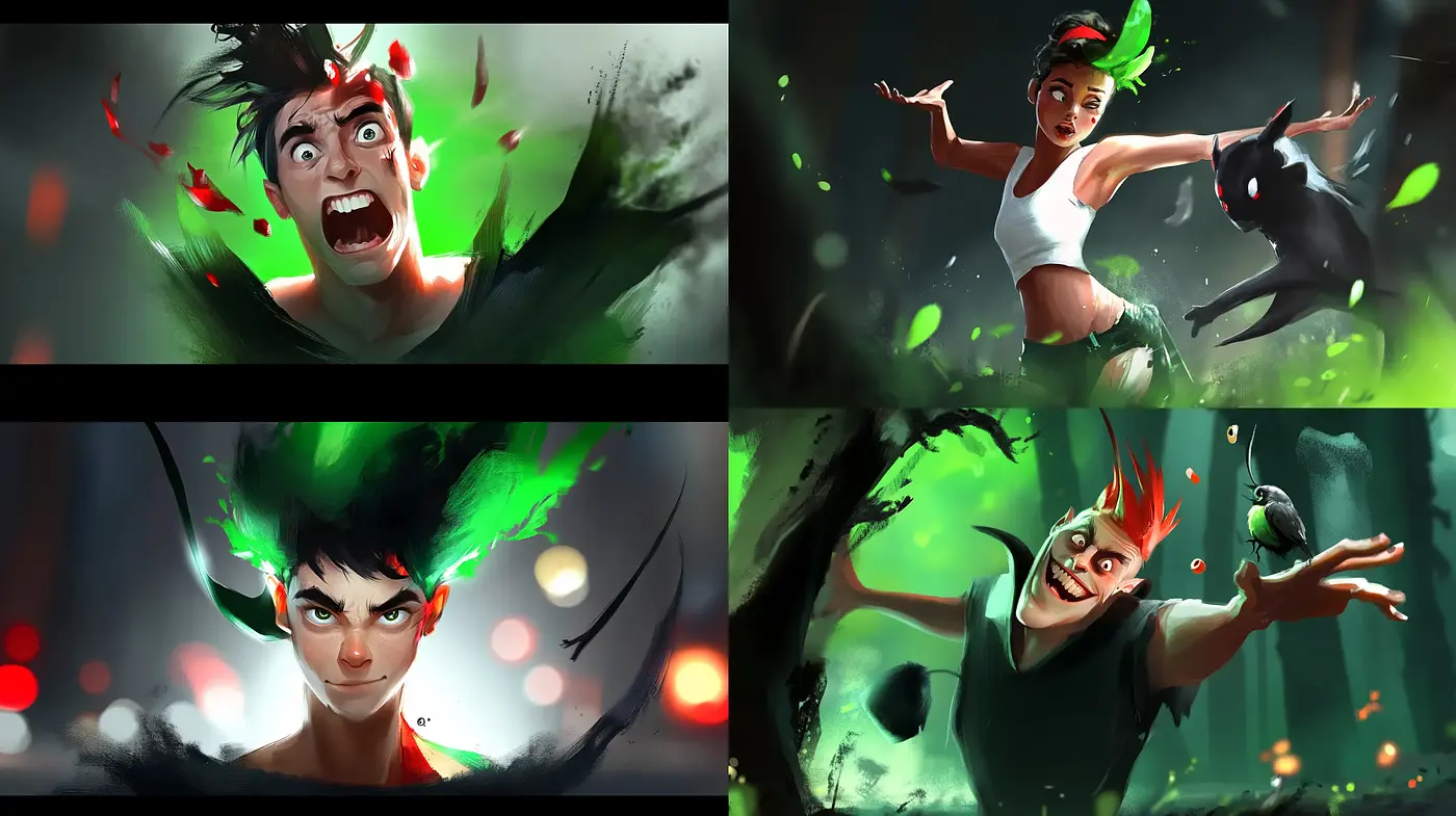 Dynamic Expressionist Brushwork with a Supernatural Glow - Midjourney sref style