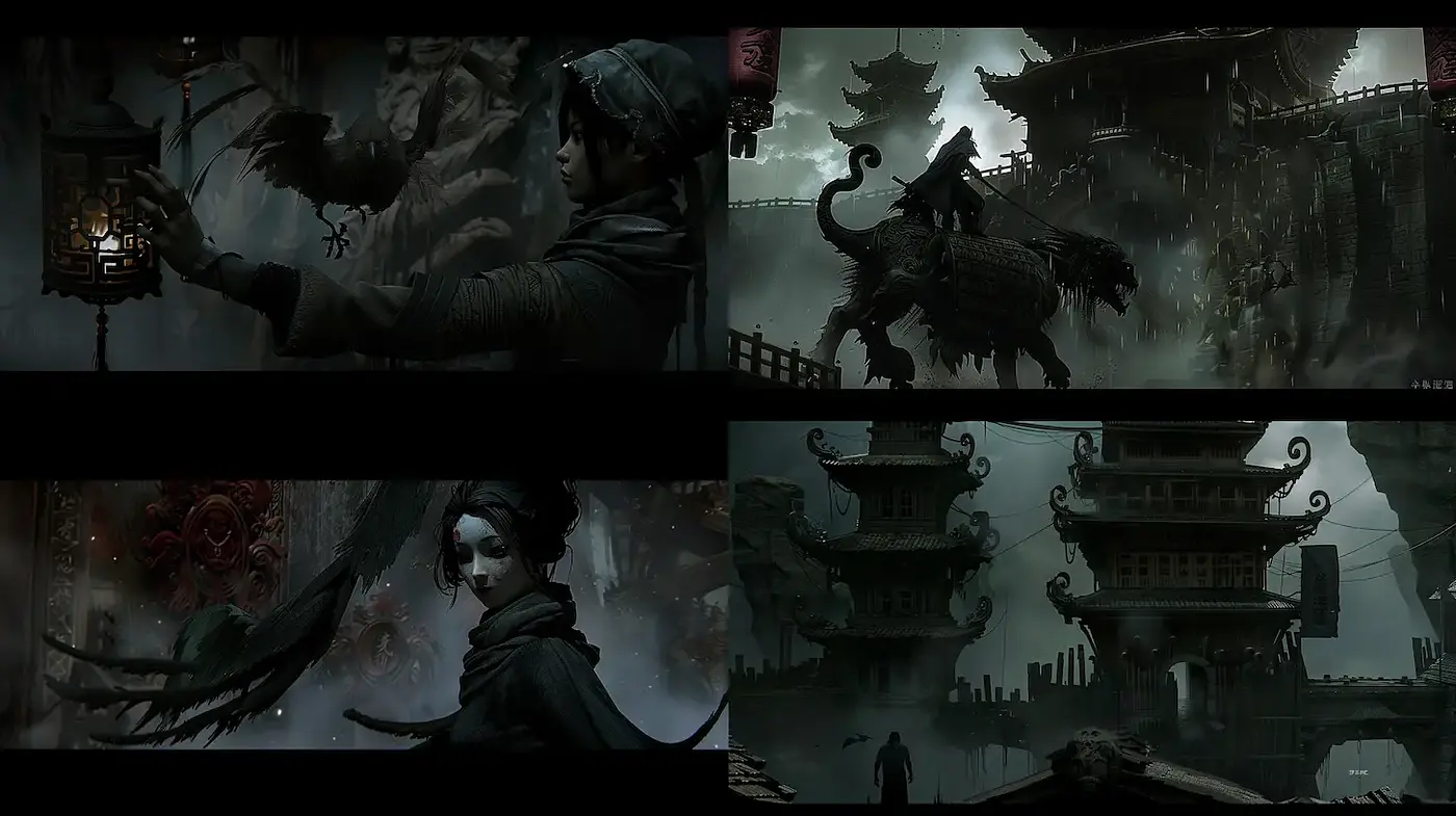 Mysterious and Ethereal Fantasy Aesthetic with Dark Undertones - Midjourney sref style