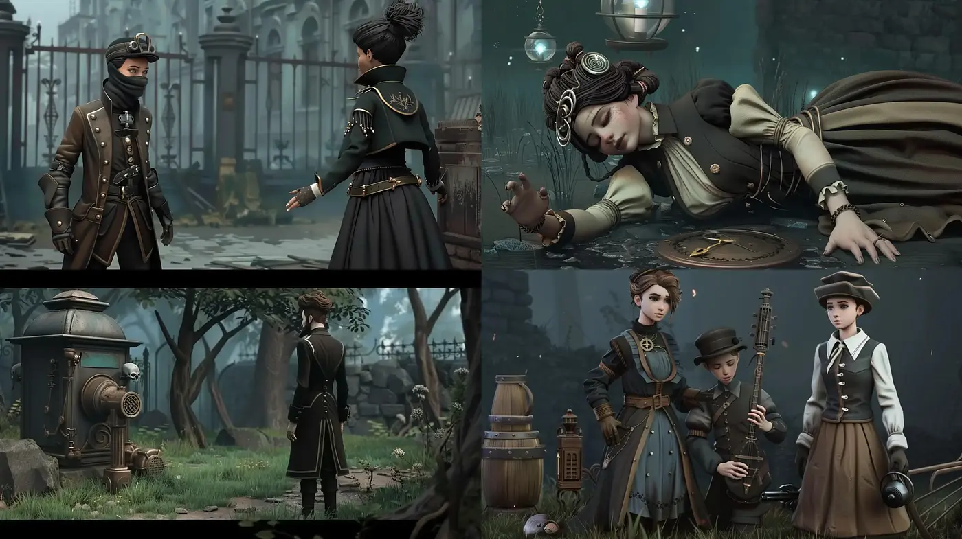 Ethereal Steampunk Elegance with Consistent Sepia-Toned Harmony - Midjourney sref style