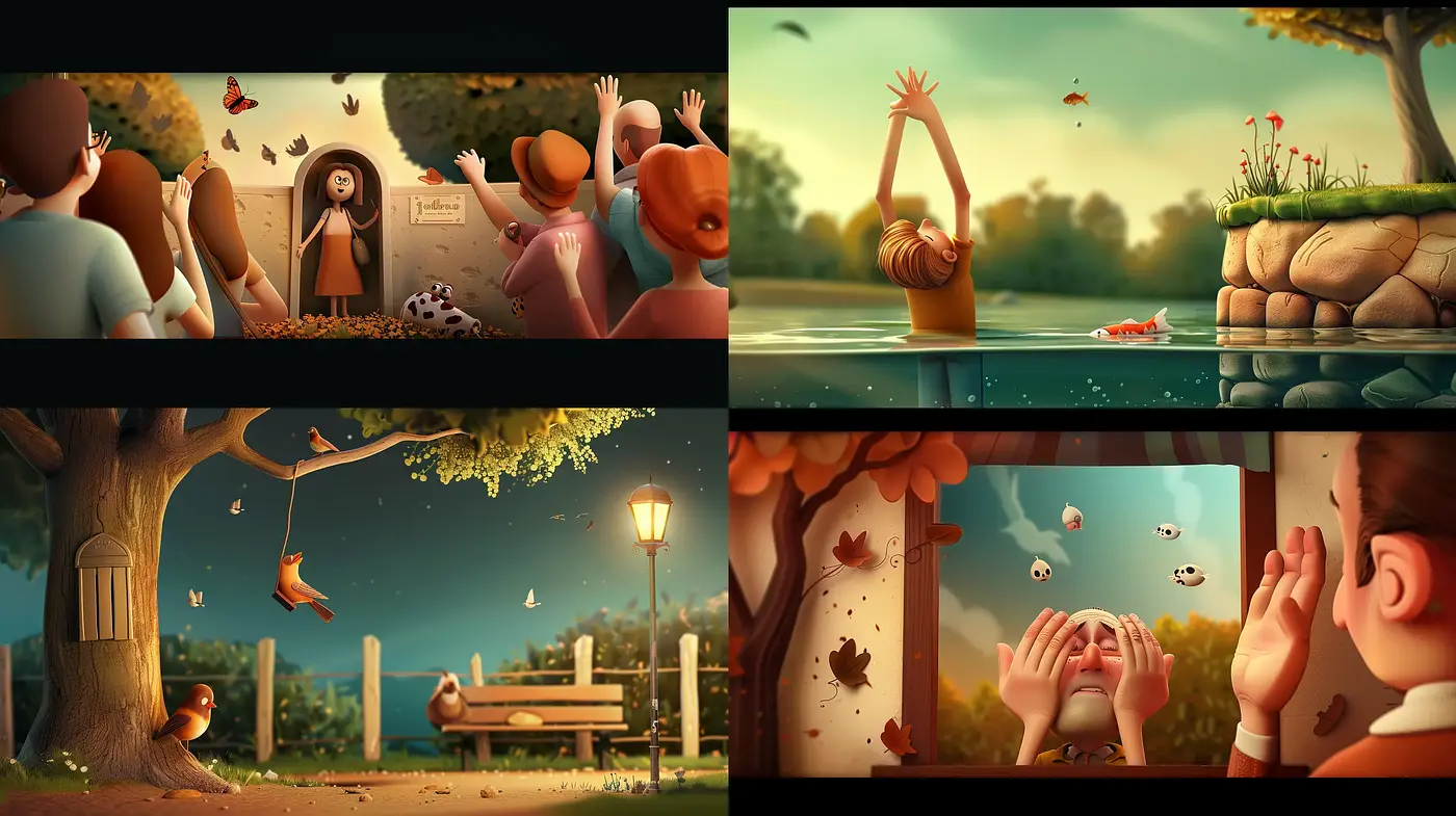 Whimsical Autumn Serenity in Warm Hues - Midjourney sref style