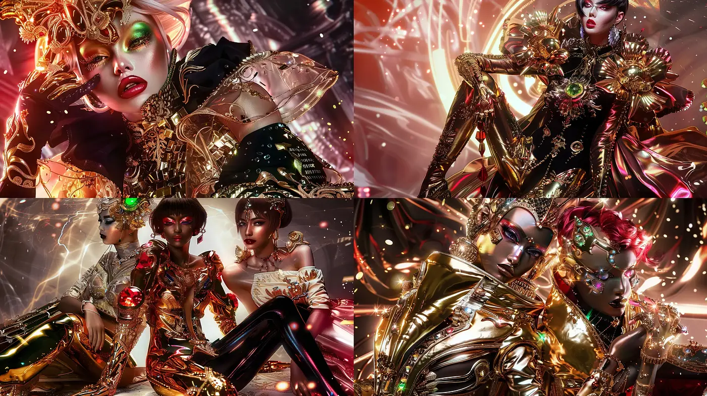 Baroque Opulence in Digital Artistry: A Fusion of Gold and Glamour - Midjourney sref style