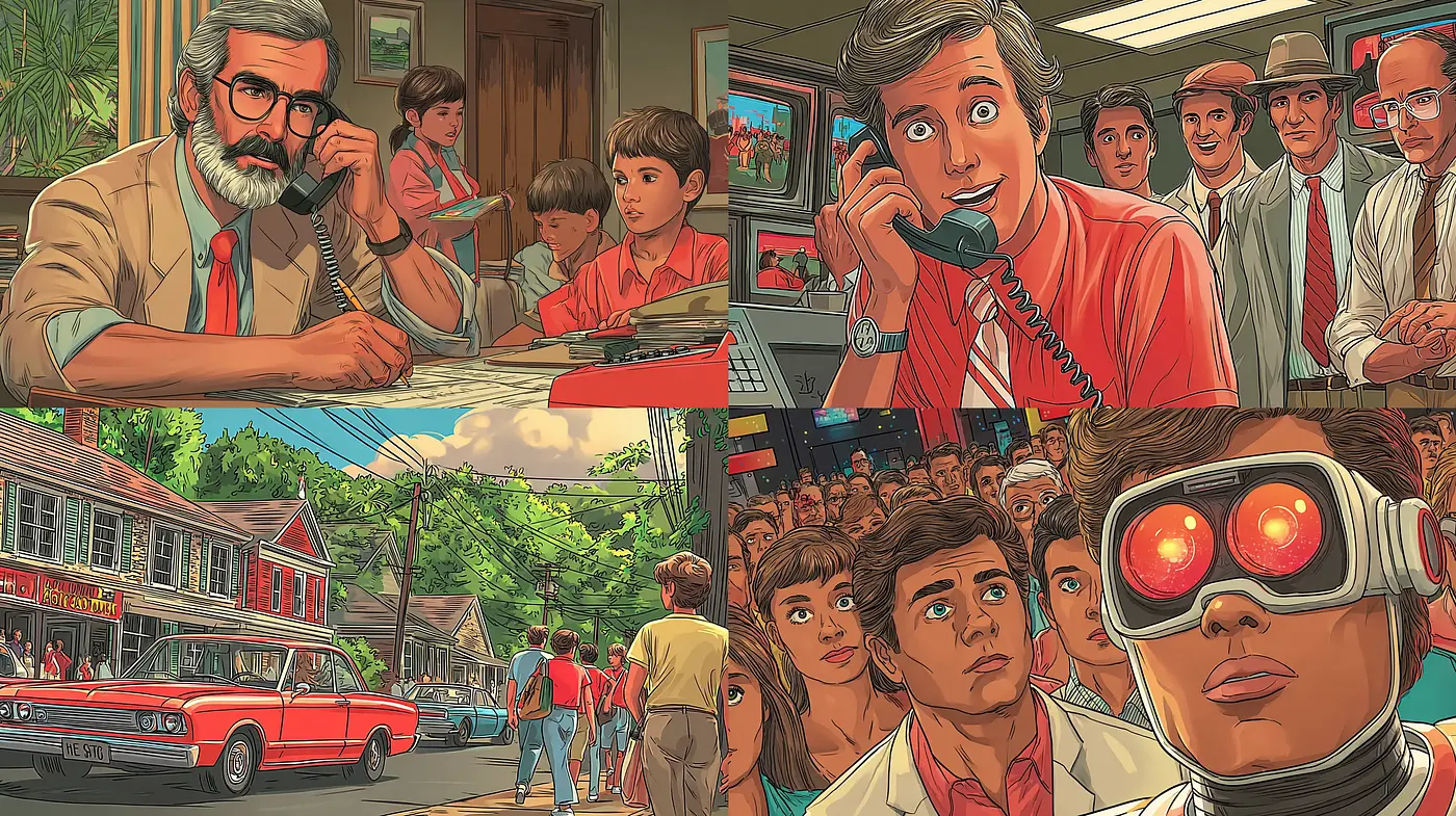 Vibrant Retro-Futuristic Illustration with Cinematic Flair - Midjourney sref style